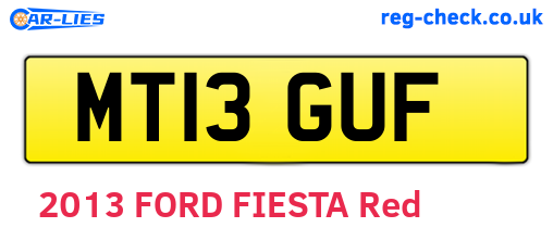 MT13GUF are the vehicle registration plates.
