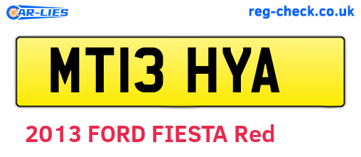 MT13HYA are the vehicle registration plates.