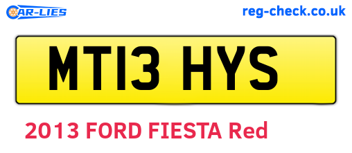 MT13HYS are the vehicle registration plates.
