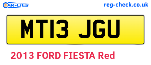 MT13JGU are the vehicle registration plates.