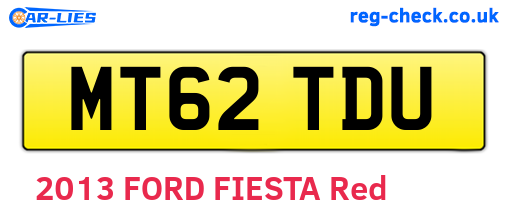 MT62TDU are the vehicle registration plates.