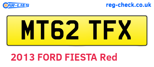 MT62TFX are the vehicle registration plates.