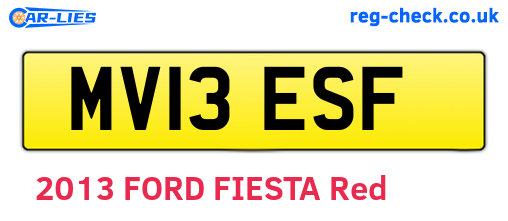 MV13ESF are the vehicle registration plates.