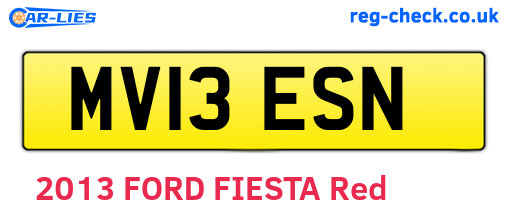 MV13ESN are the vehicle registration plates.