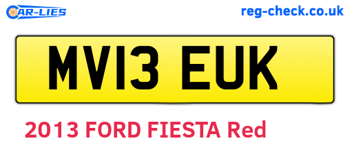 MV13EUK are the vehicle registration plates.