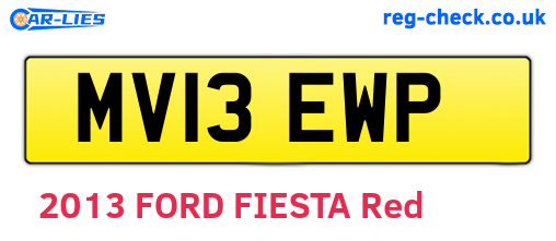 MV13EWP are the vehicle registration plates.