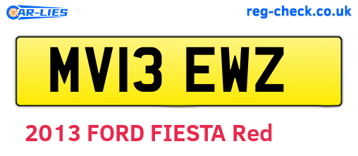 MV13EWZ are the vehicle registration plates.