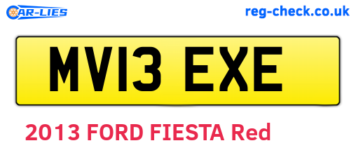 MV13EXE are the vehicle registration plates.