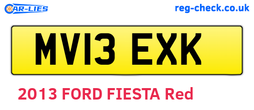 MV13EXK are the vehicle registration plates.