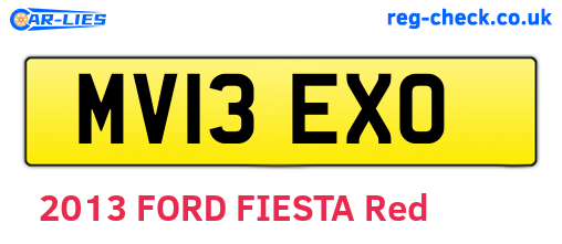MV13EXO are the vehicle registration plates.