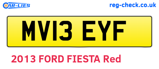 MV13EYF are the vehicle registration plates.