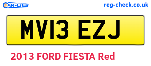 MV13EZJ are the vehicle registration plates.