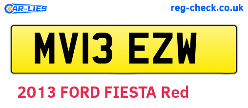 MV13EZW are the vehicle registration plates.