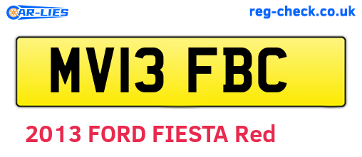 MV13FBC are the vehicle registration plates.