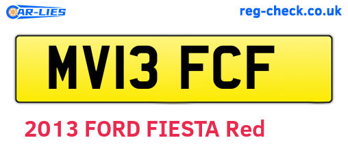 MV13FCF are the vehicle registration plates.