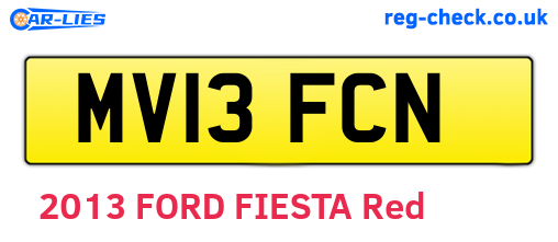 MV13FCN are the vehicle registration plates.