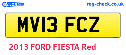 MV13FCZ are the vehicle registration plates.