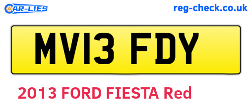 MV13FDY are the vehicle registration plates.