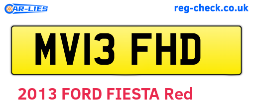 MV13FHD are the vehicle registration plates.