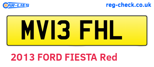 MV13FHL are the vehicle registration plates.