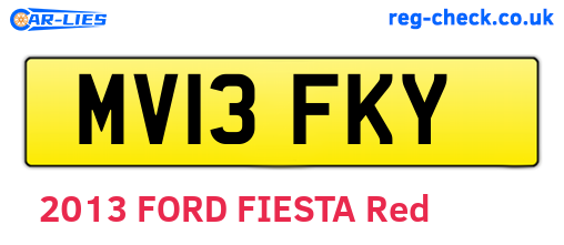 MV13FKY are the vehicle registration plates.