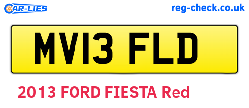 MV13FLD are the vehicle registration plates.
