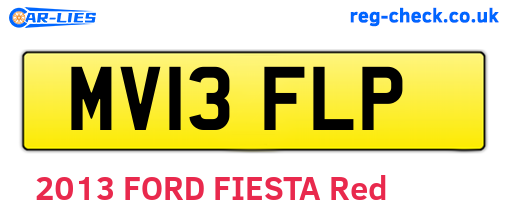 MV13FLP are the vehicle registration plates.
