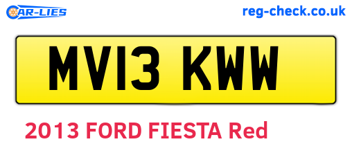 MV13KWW are the vehicle registration plates.