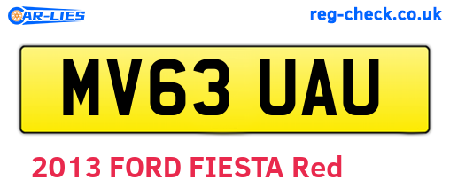 MV63UAU are the vehicle registration plates.