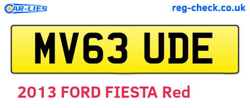 MV63UDE are the vehicle registration plates.