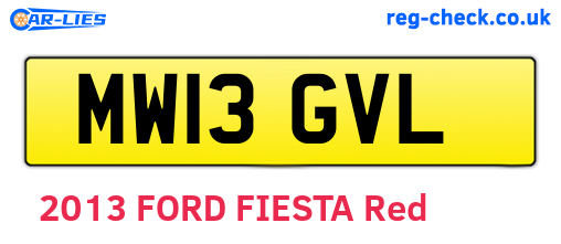 MW13GVL are the vehicle registration plates.