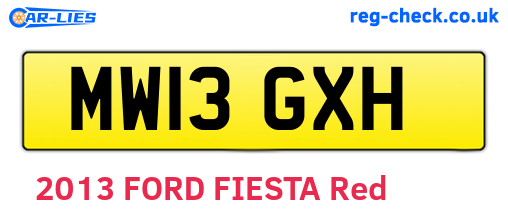 MW13GXH are the vehicle registration plates.