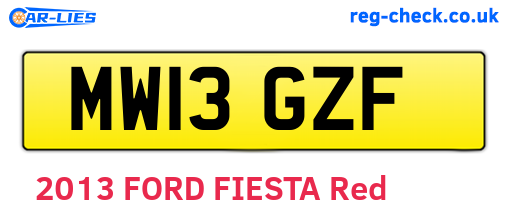 MW13GZF are the vehicle registration plates.
