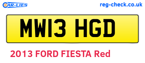 MW13HGD are the vehicle registration plates.