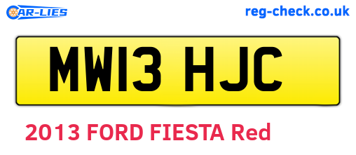 MW13HJC are the vehicle registration plates.