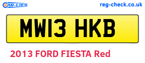 MW13HKB are the vehicle registration plates.