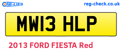 MW13HLP are the vehicle registration plates.