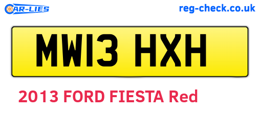 MW13HXH are the vehicle registration plates.