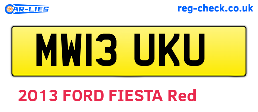 MW13UKU are the vehicle registration plates.