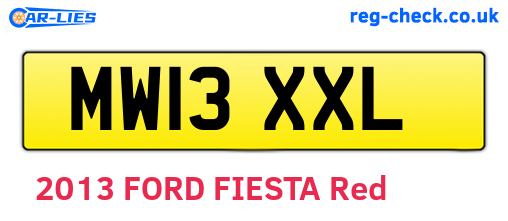 MW13XXL are the vehicle registration plates.