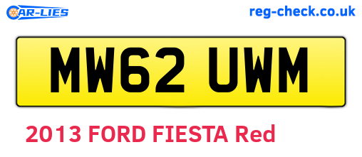 MW62UWM are the vehicle registration plates.