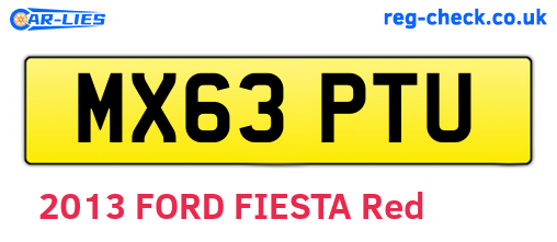 MX63PTU are the vehicle registration plates.