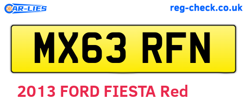 MX63RFN are the vehicle registration plates.
