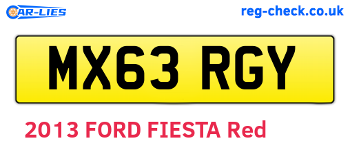 MX63RGY are the vehicle registration plates.