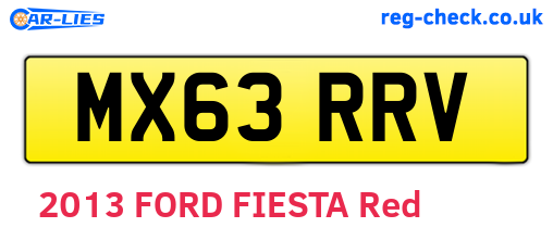 MX63RRV are the vehicle registration plates.