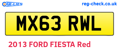 MX63RWL are the vehicle registration plates.