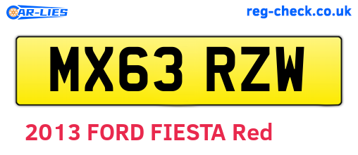 MX63RZW are the vehicle registration plates.