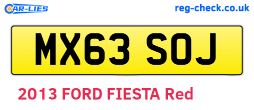MX63SOJ are the vehicle registration plates.