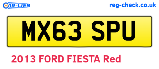 MX63SPU are the vehicle registration plates.