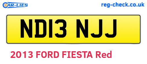 ND13NJJ are the vehicle registration plates.